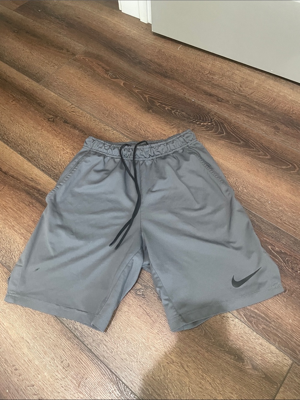 Nike Men's Charcoal Athletic Shorts with Black Drawcord